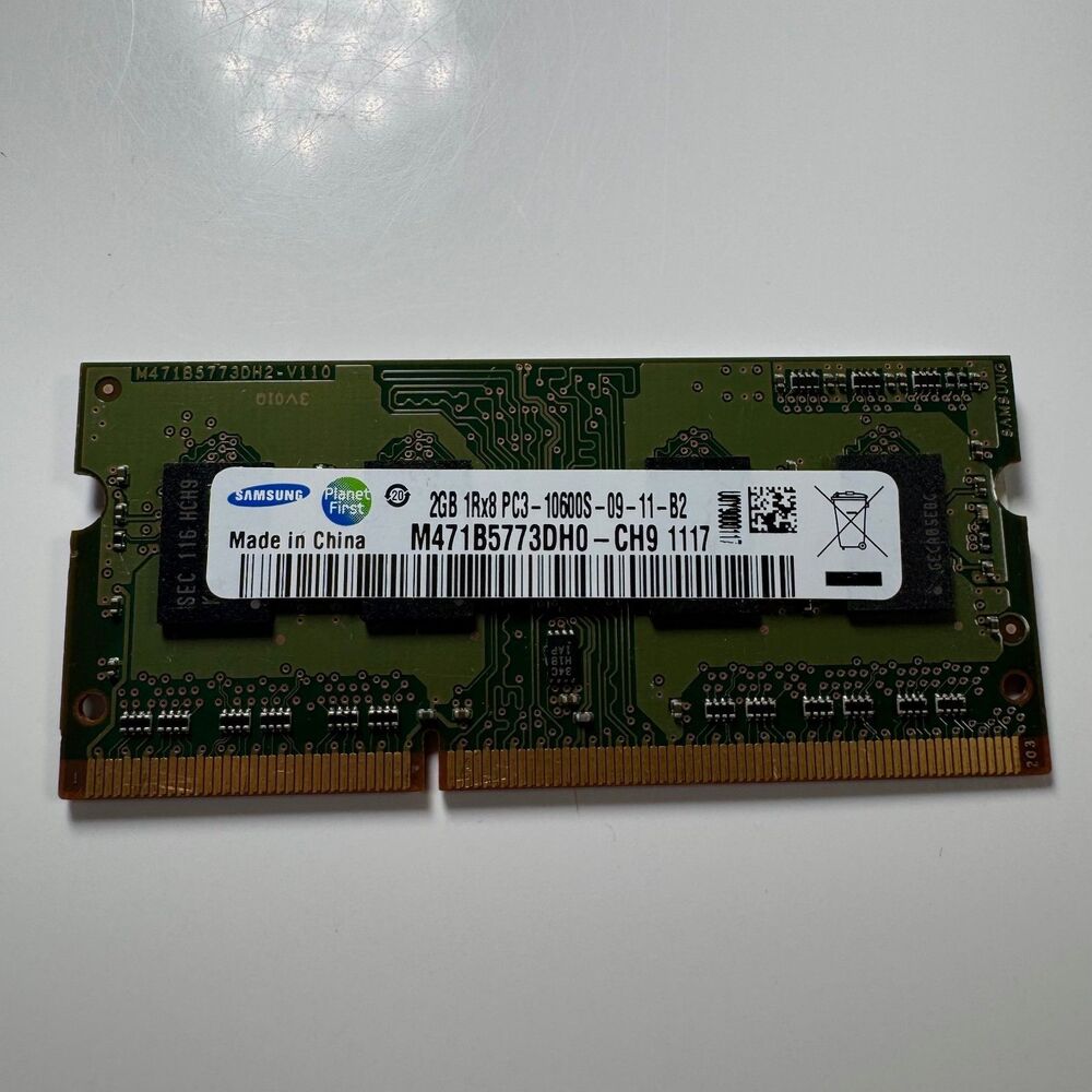 Samsung 2GB DDR3 Laptop RAM PC3-10600S 1333MHz SODIMM M471B5773DH0-CH9 1Rx8